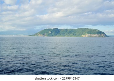 Mount Hakodate In Hokkaido Seen From A Ferry.