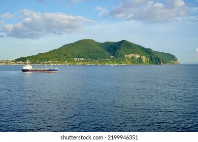 Mount Hakodate In Hokkaido Seen From A Ferry.