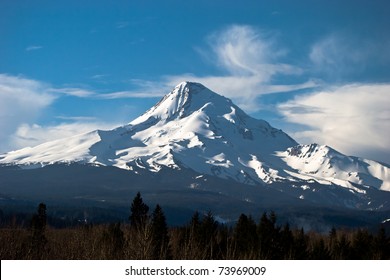 Mount Hood With Snow