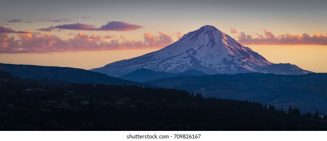 Mount Hood Sunset As Seen From The Dalles, Oregon