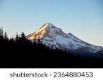 Mount Hood view in the sunrise in the serene summer days
