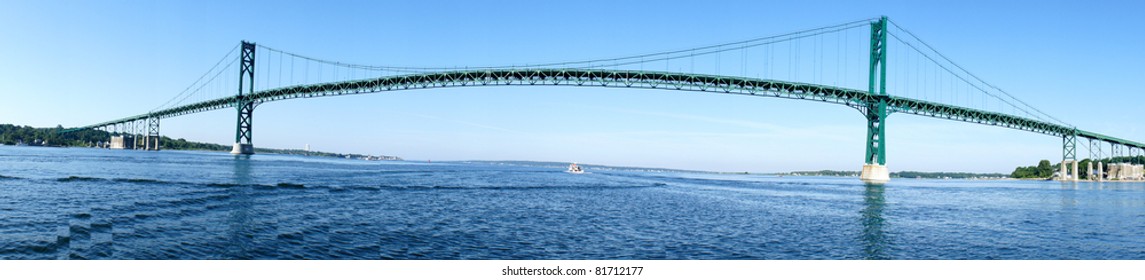 Mount Hope Bridge In Rhode Island Panorama