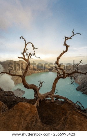 Mount Ijen Volcano on Java in Indonesia