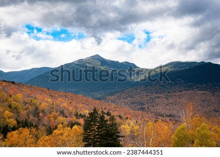 Mount Jefferson and Mount Adams in the White mountains at fall