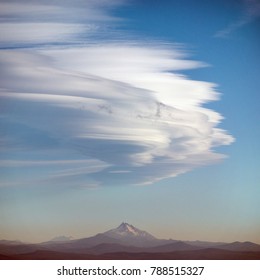 Mount Jefferson,  Oregon With Clouds