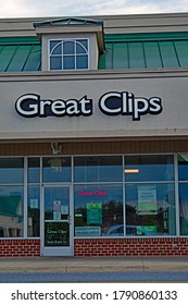 Mount Joy, Pa./USA-August 3, 2020: Great Clips Deals In Both Men's And Women's Hair Cuts And Styles.