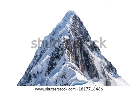 Mount McKinley (or Denali) isolated on white background. It is the highest mountain peak in North America and Alaska