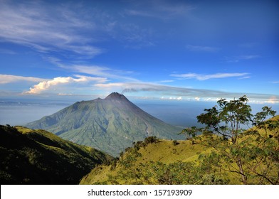 Mount Merbabu View From Mount Merapi  