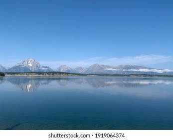 Mount Moran Reflected In Jackson Lake 