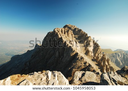 The mount Olympus, in central Greece, and Mytikas, its highest peak