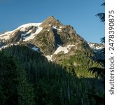 Mount Olympus Rises Into Clear Blue Sky in Olympic National Park