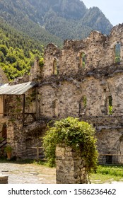 The Mount Olympus. Stony, Christian, Ancient, Orthodox Church Of Saint Dionysius (Greece, Regional Unit Pieria) In The Mountains In The Summer Day