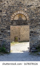 The Mount Olympus. Stony, Christian, Ancient, Orthodox Church Of Saint Dionysius (Greece, Regional Unit Pieria) In The Mountains In The Summer Day