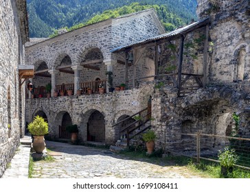 The Mount Olympus. Stony, Christian, Ancient, Orthodox Church Of Saint Dionysius (Greece, Regional Unit Pieria) In The Mountains In The Summer Day