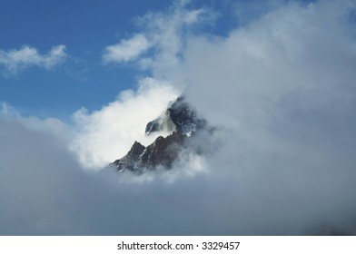 Mount peak in clouds in Himalayan