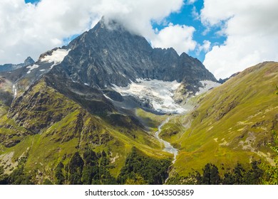 mount peak in a dense clouds