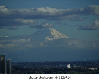 Mount Rainier From The Top Of The Seattle Space Needle