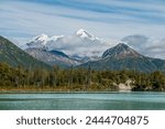 Mount Redoubt and Crescent Lake, Lake Clark National Park and Preserve, Alaska, United States of America, North America