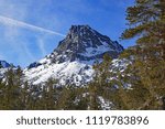 Mount Robinson, Palisade Range, Sierra Nevada, California, in Early Morning Sunshine, from Big Pine Creek Trail, December 2017