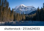 Mount Robson or Mt.Robson peak in Mount Robson Provincial Park of British Columbia, Canada