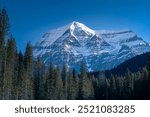 Mount Robson or Mt.Robson peak in Mount Robson Provincial Park of British Columbia, Canada