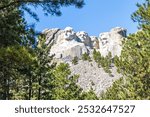 Mount Rushmore - George Washington, Thomas Jefferson, Theodore Roosevelt and Abraham Lincoln - Black Hills of South Dakota.