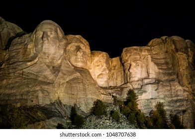 Mount Rushmore At Night