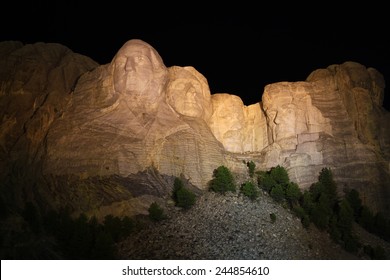 Mount Rushmore At Night