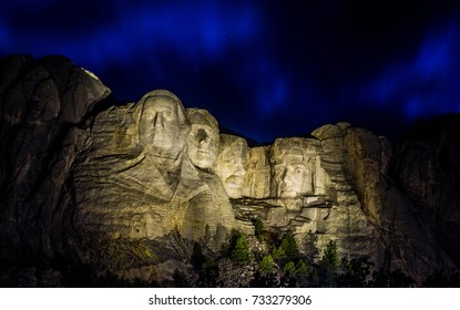 Mount Rushmore At Night