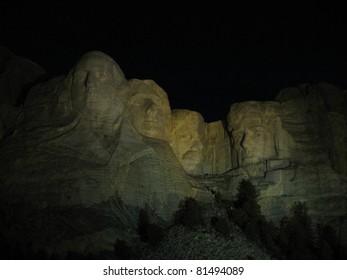 Mount Rushmore At Night