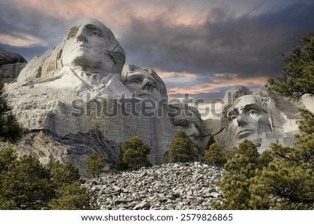 Mount Rushmore in the winter