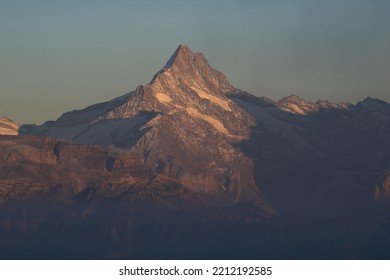 Mount Schreckhorn In Autumn, Switzerland.