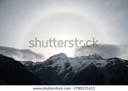 Mount Sefton under the halo sun