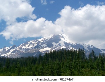 Mount Shasta In Clouds