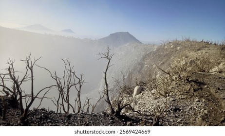 Mount Sindoro Crater center Java 
