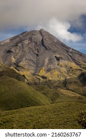 Mount Taranaki, New Zealand, As Seen From ,Maunganui Ski Field Carpark. Mid Summer, Bare Of Snow.