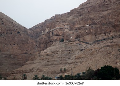 Mount Of Temptation From Tel Jericho