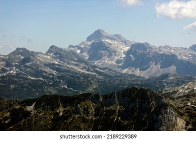 Mount Triglav From Krn Mountain With Velika Baba Mountain In Front - Julian Alps Slovenia