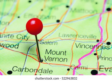 Mount Vernon Pinned On A Map Of Illinois, USA
