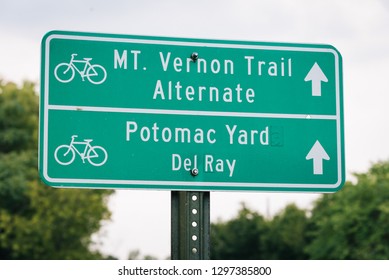 Mount Vernon Trail Sign, In Alexandria, Virginia