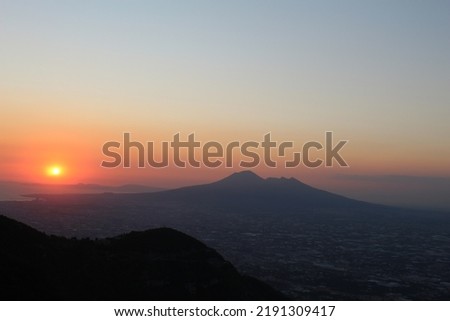 Mount Vesuvius volcano located on the Gulf of Naples in Campania Italy