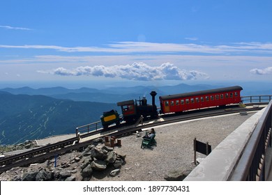 The Mount Washington Cog Railway At The Summit. 