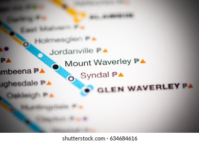 Mount Waverley Station. Melbourne Metro Map.