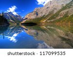 Mount Whitehorn and Robson Reflection on Kinney Lake, Mount Robson Provincial Park, Canadian Rockies