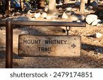 Mount Whitney trailhead marker points the way