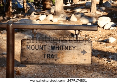 Mount Whitney trailhead marker points the way