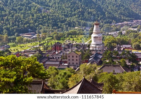 Mount Wutai scene. The Mount Wutai is one of famous Buddhist holy land and tourism destination in China.
