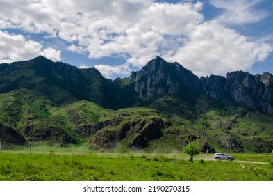 Mountain Altai In Summer, Katun River