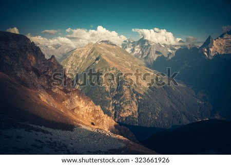 Similar – Image, Stock Photo Mountain panorama in South Tyrol