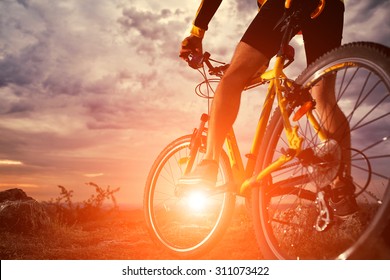 Mountain Bike cyclist riding single track outdoor - Shutterstock ID 311073422